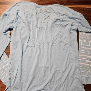 Under Armour Light Blue Long Sleeve Tee with Sleeve Logo